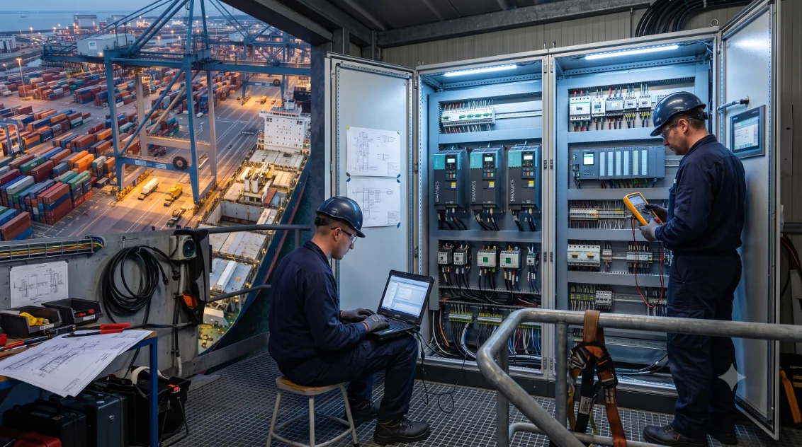 painel elétrico industrial com inversores de frequência