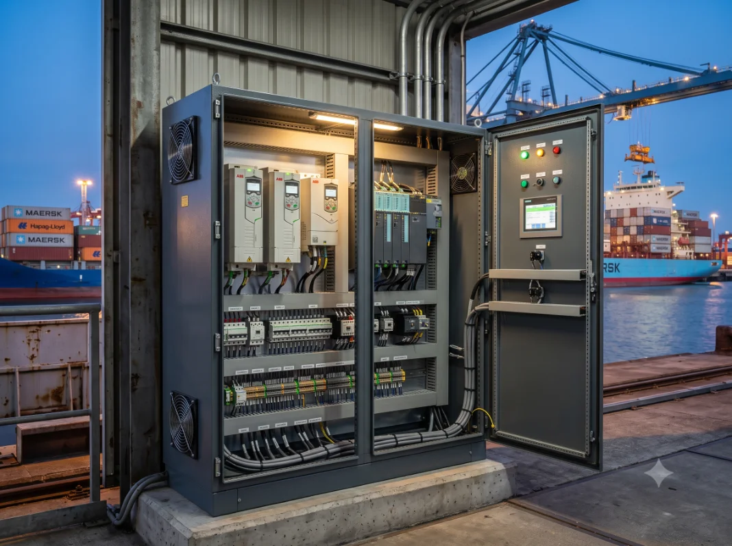 cuadro eléctrico de puente grúa tras el retrofit